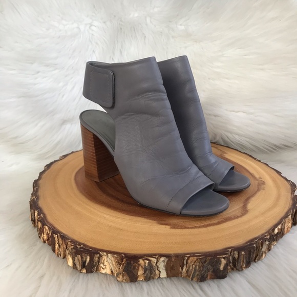 Vince leather ankle strap open toe heels